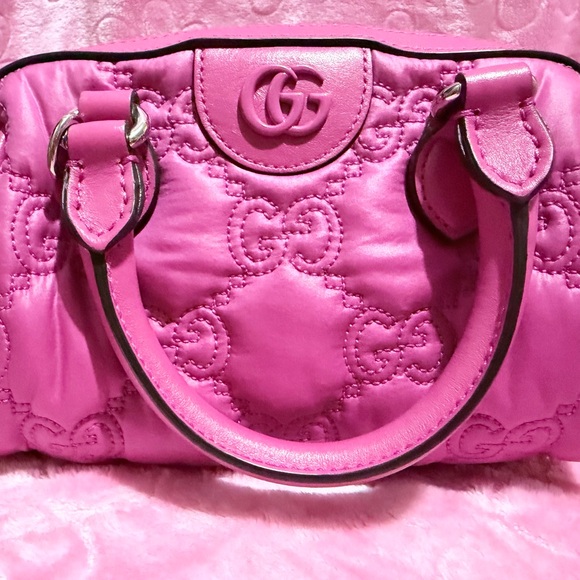 Authentic Pink Gucci GG Matellase Mini 2-way bag - Picture 11 of 15